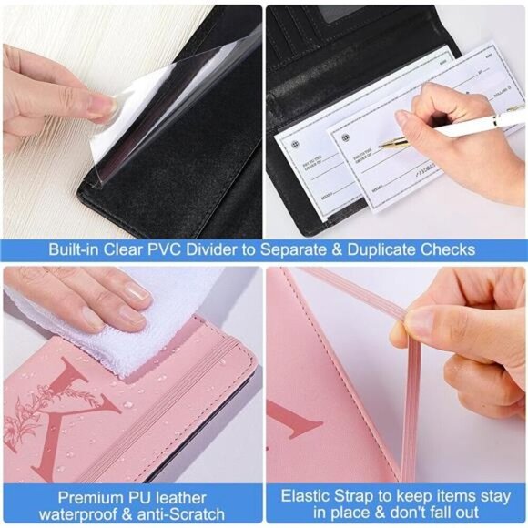 Checkbook Covers for Personal Checkbook Pink K - Picture 3 of 6